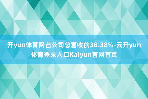 开yun体育网占公司总营收的38.38%-云开yun体育登录入口Kaiyun官网首页