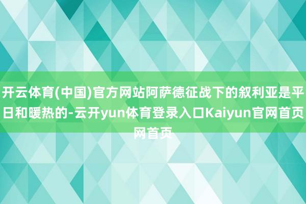 开云体育(中国)官方网站阿萨德征战下的叙利亚是平日和暖热的-云开yun体育登录入口Kaiyun官网首页
