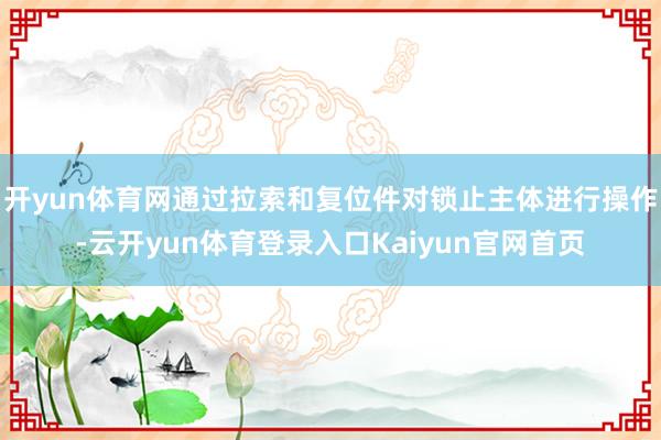 开yun体育网通过拉索和复位件对锁止主体进行操作-云开yun体育登录入口Kaiyun官网首页