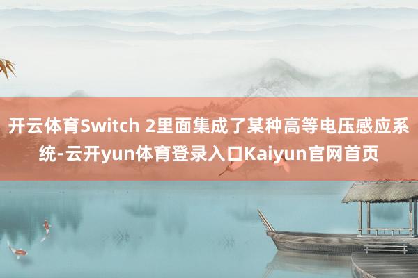 开云体育Switch 2里面集成了某种高等电压感应系统-云开yun体育登录入口Kaiyun官网首页