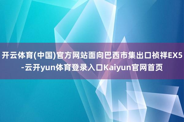 开云体育(中国)官方网站面向巴西市集出口祯祥EX5-云开yun体育登录入口Kaiyun官网首页