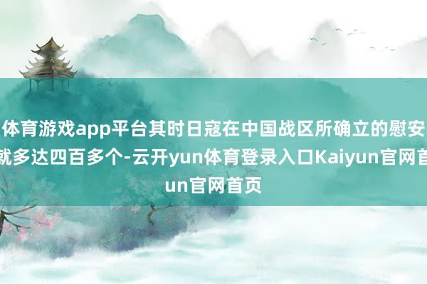 体育游戏app平台其时日寇在中国战区所确立的慰安所就多达四百多个-云开yun体育登录入口Kaiyun官网首页