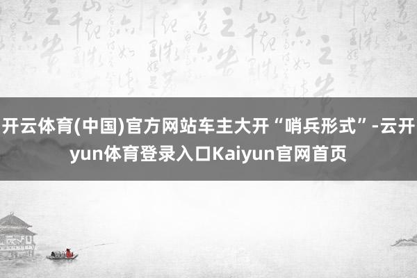 开云体育(中国)官方网站车主大开“哨兵形式”-云开yun体育登录入口Kaiyun官网首页