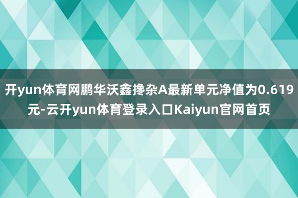 开yun体育网鹏华沃鑫搀杂A最新单元净值为0.619元-云开yun体育登录入口Kaiyun官网首页