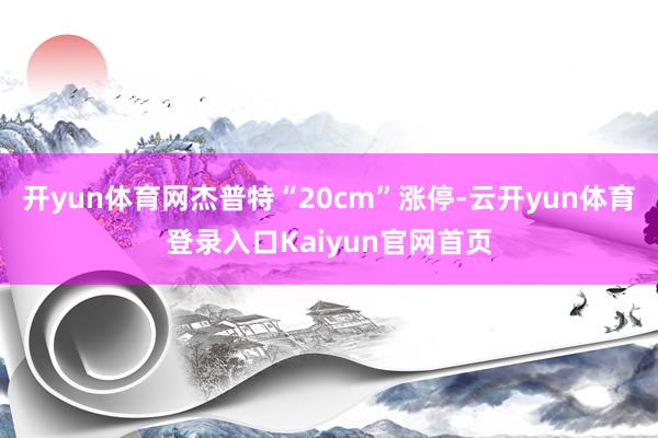开yun体育网杰普特“20cm”涨停-云开yun体育登录入口Kaiyun官网首页