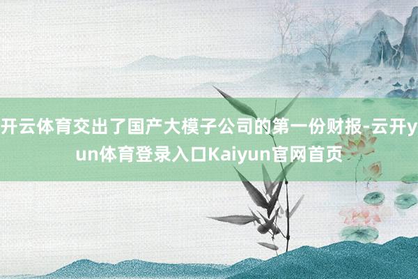 开云体育交出了国产大模子公司的第一份财报-云开yun体育登录入口Kaiyun官网首页
