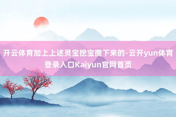 开云体育加上上述灵宝挖宝攒下来的-云开yun体育登录入口Kaiyun官网首页