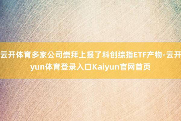云开体育多家公司崇拜上报了科创综指ETF产物-云开yun体育登录入口Kaiyun官网首页