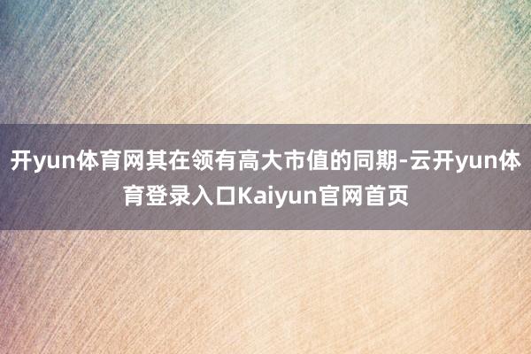 开yun体育网其在领有高大市值的同期-云开yun体育登录入口Kaiyun官网首页